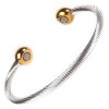 Stainless Steel Gold Cable Magnetic Bracelet