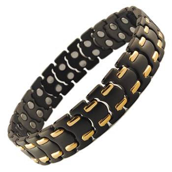 B37 Black and Gold Magnetic Bracelet