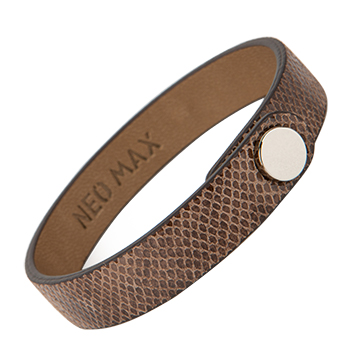 NEOMAX Ge Leather Magnetic Bracelet -  Chocolate Brown