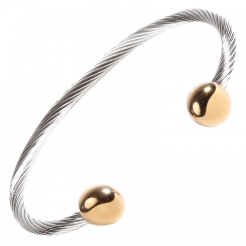 Stainless Steel Gold Cable Magnetic Bracelet