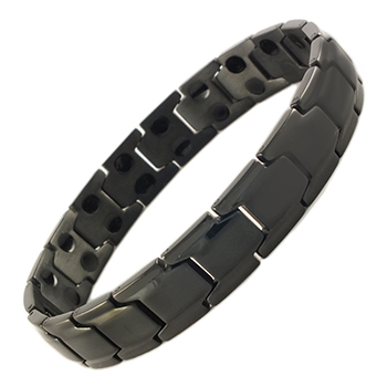 T18 Black Double Row Magnetic Bracelet