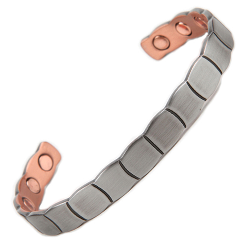 Copper Silver Bars Magnetic Bracelet