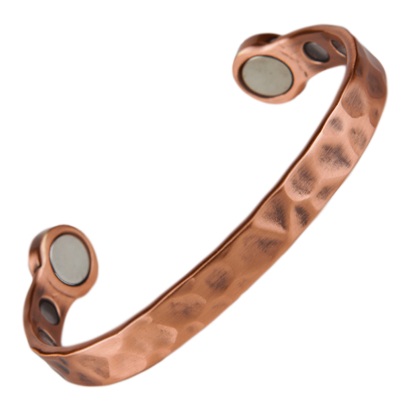 Hi-Power Copper Hammered Magnetic Bracelet
