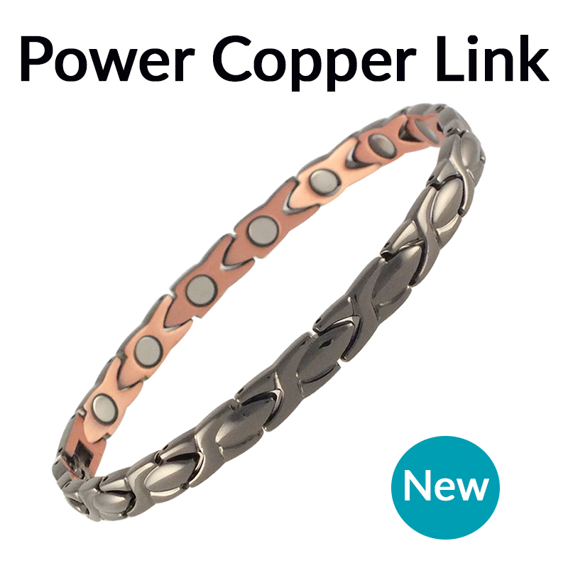 Power Copper Link Magnetic Bracelet - PC30 Rhodium Silver Gunmetal