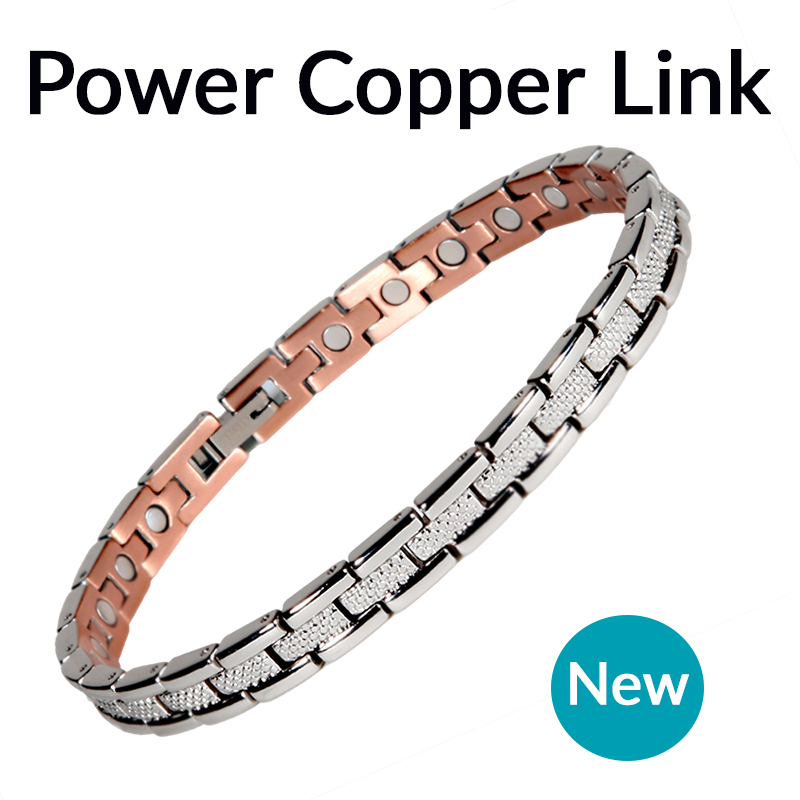 Power Copper Link Magnetic Bracelet - PC8  Silver