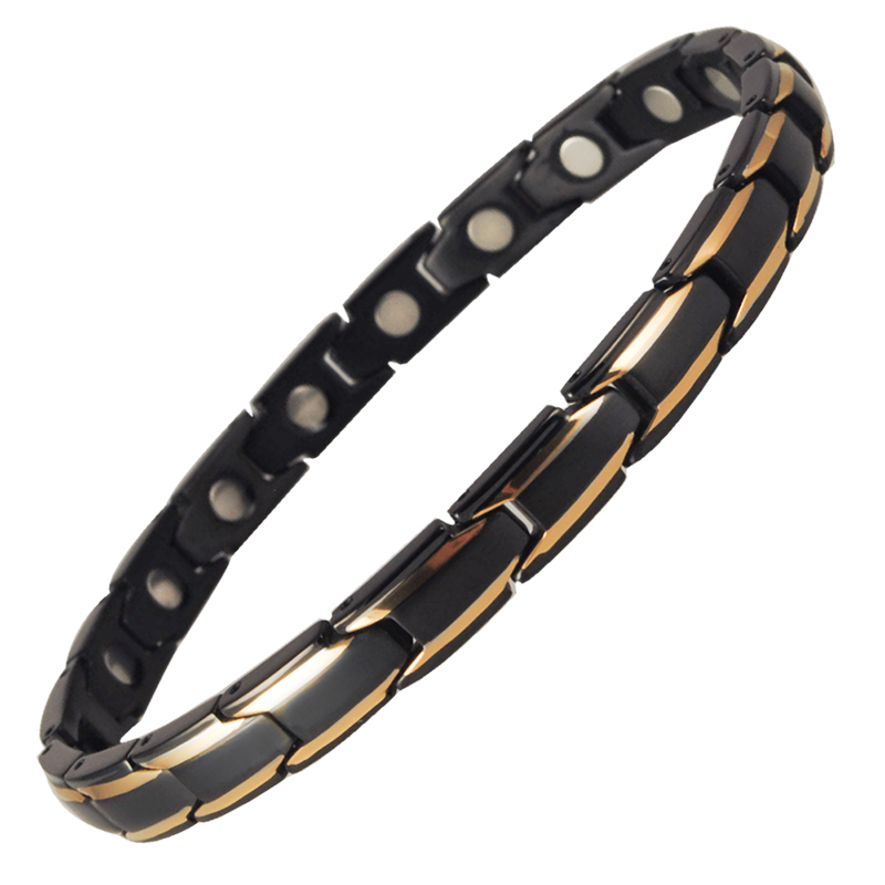 T12 Slim Black Gold - Titanium Magnetic Bracelet