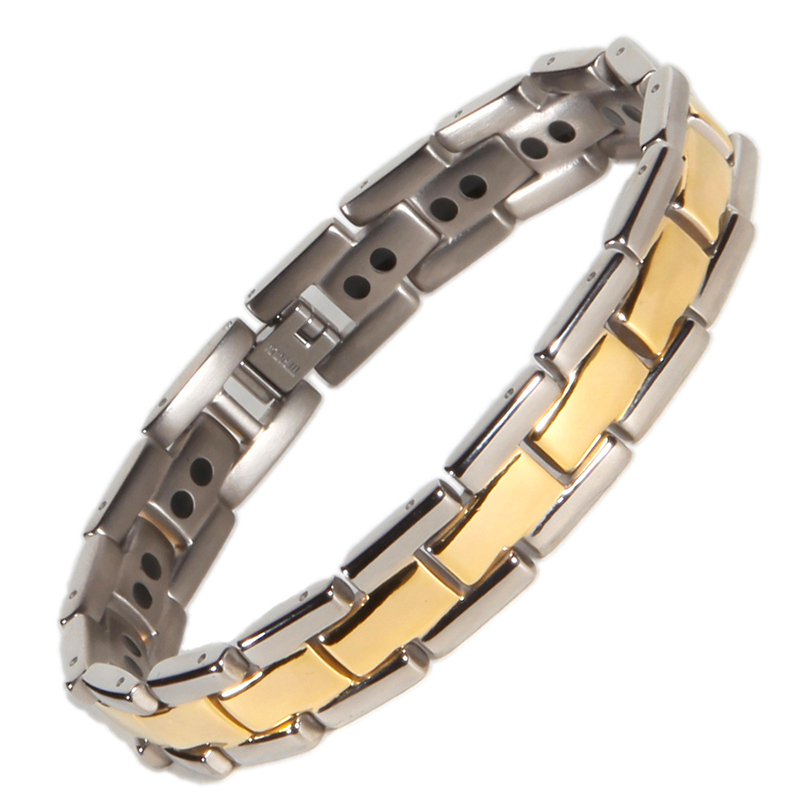 T15 Two Tone Titanium Magnetic Bracelet